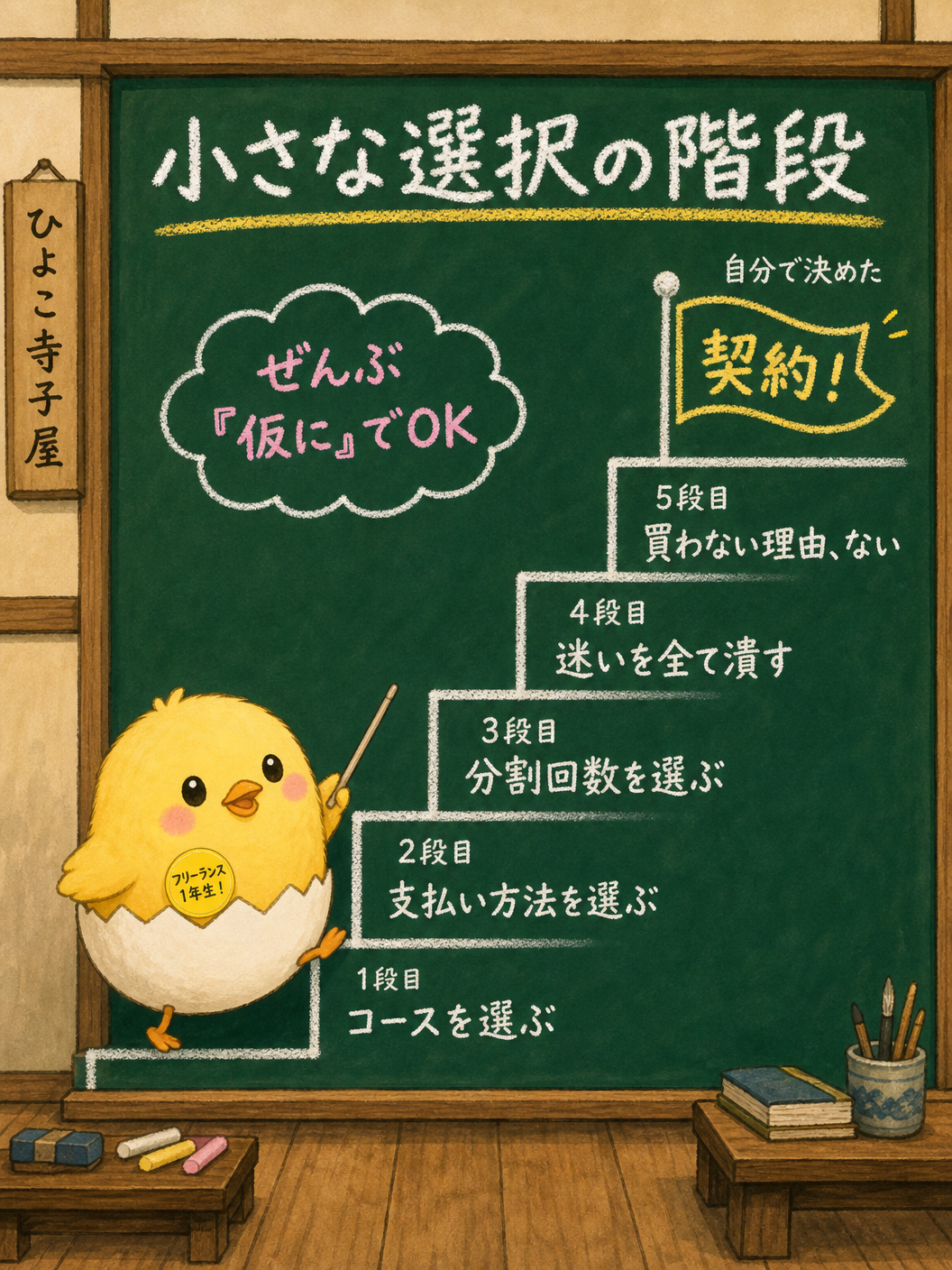 実演の全体像・小さな選択の階段