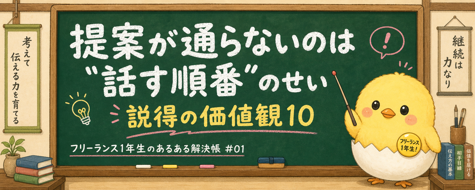フリーランスの提案が通らない本当の理由は「話す順番」。商談プレゼンの10ステップ【説得の価値観10】